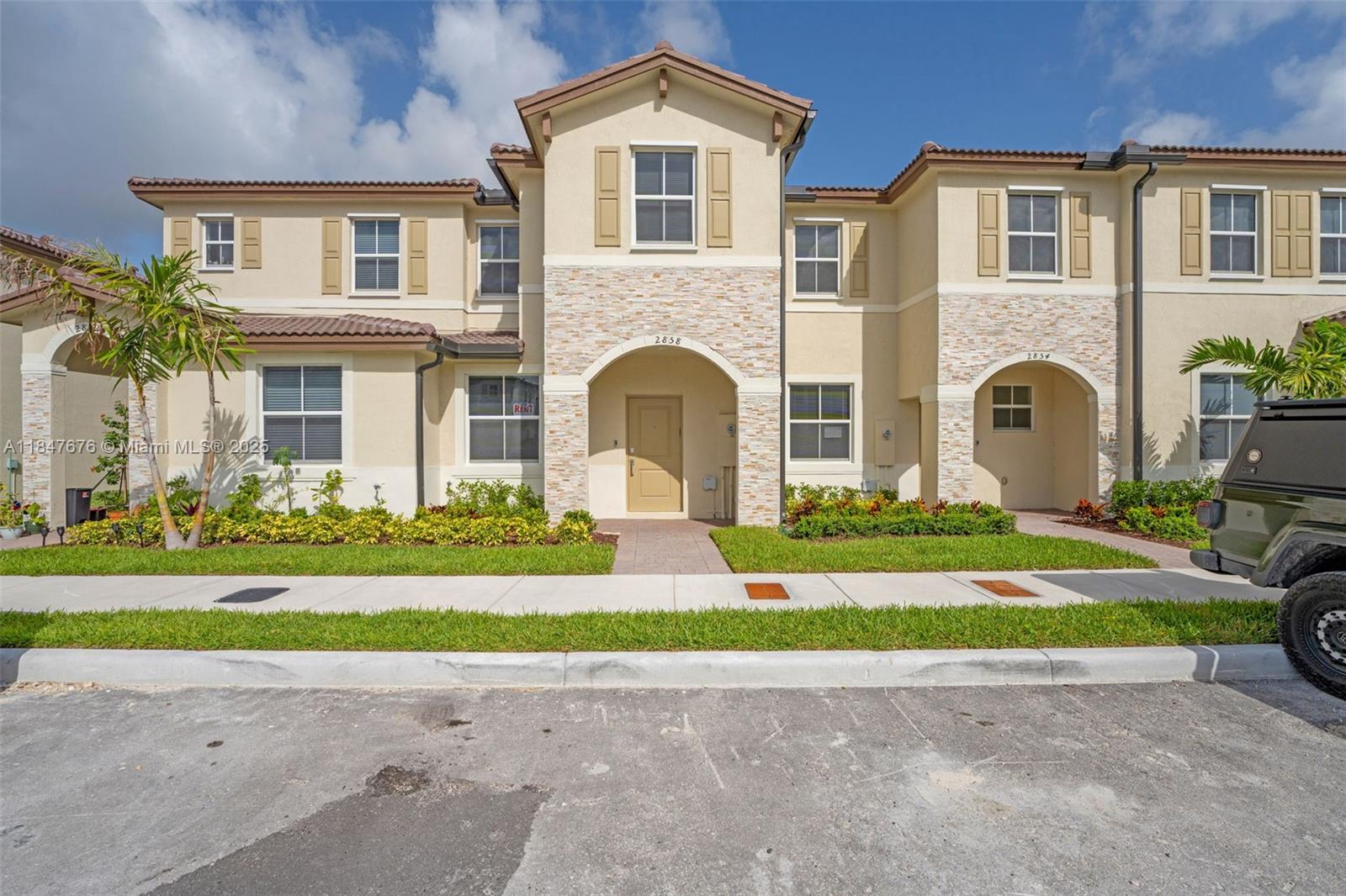 This brand-new two-story townhouse features three spacious bedrooms, two full bathrooms, and one half-bath. The spacious layout includes a family room, dining room, and kitchen, while a separate living room offers additional space for relaxation and entertainment. All bedrooms are on the second floor. The kitchen is equipped with SS appliances, quartz countertops, and plenty of cabinet space. Elegant ceramic tile flooring, while the second floor is covered in comfortable carpeting. Large, fenced patio, perfect for relaxing or entertaining. Perfectly located near schools, Turnpike Exit 2, retail shops, restaurants, a hospital, Amazon Distribution Center, and Homestead Air Base. Association approval takes 30 days, and tenants are responsible for their own water and​​‌​​​​‌​‌​​​‌‌​​​‌‌‌​​‌​​‌‌​​​​ electricity.