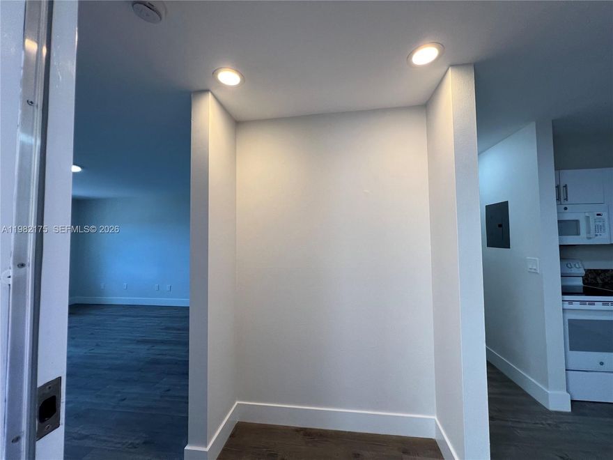 Great corner STUDIO in Cutler Bay, located in a gated community with a pool, surveillance cameras, a laundry room, and an elevator. This third-floor unit has been beautifully renovated, featuring new flooring and a modern, updated bathroom, creating a fresh and comfortable living space. The studio offers a spacious 17 ft x 15 ft main living area, a walk-in closet, an additional linen closet, a high-efficiency tankless water heater, and accordion shutters. One assigned parking space is included, and water is included with the rent. Conveniently located near Black Point Marina, supermarkets, banks, and the Palmetto Bay Library, with easy access to major roads and everyday amenities.