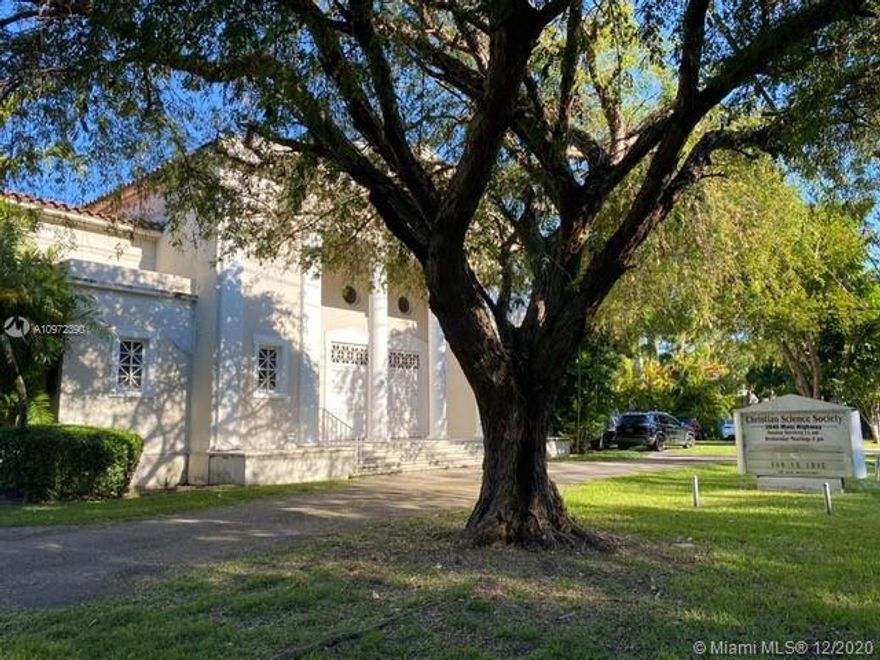 Presenting a rare opportunity to purchase a 32,000 sqft development site along main highway in Coconut Grove. The property was formally used as a religious building and benefits from religious exemption in its current use. The site is zoned T3-R; offering developers and investors numerous options for usage and redevelopment potential. The existing structure can be retrofitted and expanded to be used as a day-care center, school, or religious purpose. Zoning will also allow for the redevelopment of the site into 4-6 residential lots within one of the most affluent areas of Coconut Grove. This is a perfect opportunity to purchase one of the last remaining development sites in the heart of Coconut Grove.