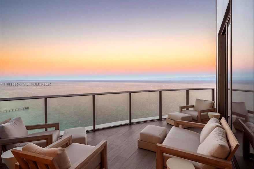 Dramatic 13-FOOT Cathedral Ceilings and Breathtaking Unobstructed Panoramic Views await in this rare 48th-floor unit at the Ritz-Carlton Sunny Isles. Fully remodeled by interior designer Graciela Dayan, this 3-bed, 4.5-bath residence features expansive terraces and stunning ocean & city views through 13-foot floor-to-ceiling windows. Every detail exudes elegance, from the custom Italian millwork and white oak herringbone wood floors to Calacatta Viola marble, a custom fireplace, and Gaggenau appliances. The Ritz's signature amenities include: Private Elevator, 24hr Concierge, valet, spa, fitness center, beach/pool svc, 2 pools & restaurant. Luxury Living at its finest.