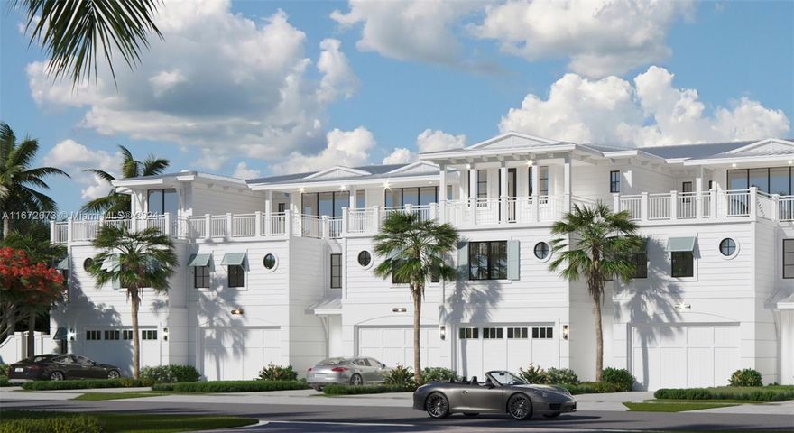 NEW CONSTRUCTION- Delray Isles Townhomes is a brand-new island inspired townhomes project consisting of 7 luxury 2 & 3 story units located in the heart of Delray Beach, within exclusive waterfront Tropic Isle Community, minutes from Downtown Atlantic Avenue, beaches, and major retail stores. Bimini Model - 3 story unit floor plan consisting of 4 bedroom and 4.5 baths, centered around a sweeping 1st floor great room, upscale island kitchen with custom cabinetry, high-end JennAir appliances and fine finishes, wood floors throughout, covered patio area with outdoor kitchen and private pool. Large lounge area (could be split into optional office/room area & smaller lounge)with wet bar opening to 3rd floor deck, impact sliding windows/doors, 2-car garage with EV charger. Groundbreaking Q1 2025