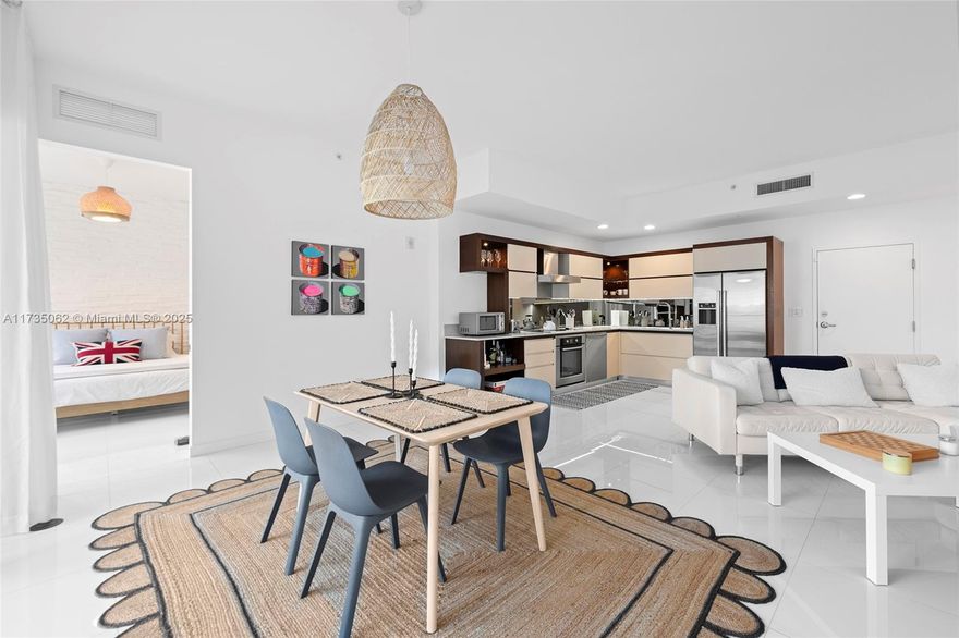Large 2bd/2bth residence with generous balcony overlooking the modern landscaped courtyard and pool.  The unit features a split floorplan with high ceilings and floor to ceiling windows.  Modern kitchen and baths with in unit laundry and tons of closet space.
Artecity is a full service community located in the arts disctict of South Beach. Facing Collins Park and the Bass Museum the complex is only 2 blocks to the beach , the Miami City ballet and a short walk to Lincoln Road.  Amenities include a fitness center,  two pools,  lushly landscaped grounds, valet parking and beach service. The beautifully restored Art Deco lobby of the Governor building serves as the centerpiece for the development with a front desk attended 24 hours a day.  Fully funded reserves and no special assesments