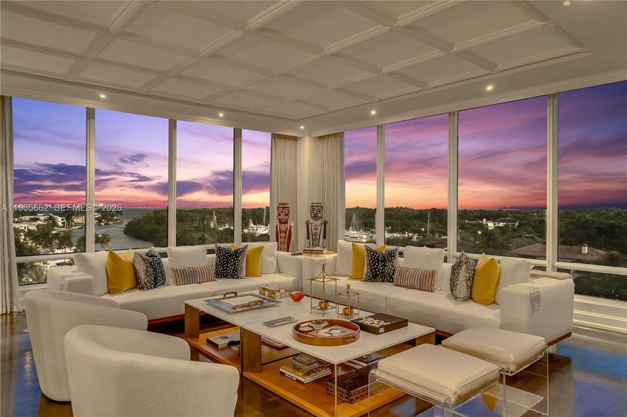 Experience refined waterfront living in this stunning 3-bedroom, 4.5-bath residence at The Gables Club in Coral Gables, spanning 4,530 sq ft. Enter through a grand foyer into elegant living and dining areas with coffered ceilings, custom millwork, and rich hardwood floors. Floor-to-ceiling windows open to a spacious balcony with lush greenery and marina views. The chef’s kitchen features marble finishes, brass details, Viking ovens, and Sub-Zero refrigeration. Enjoy unparalleled amenities including marina and boat-slip pickup, 24-hr security and valet, spas, pools, tennis, gyms, restaurant, salon, dog park, and putting green.