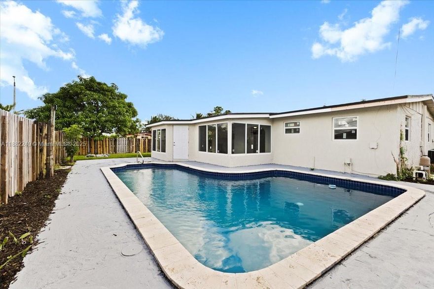 Welcome home! This 4 bedroom 2 bathroom completely remodeled home features an open concept that flows into the kitchen and dining area, creating the perfect space for entertaining. New appliances, impact windows, impact doors, and a new roof. Step outside to enjoy your private pool and spacious backyard, ideal for family gatherings and relaxing weekends. This home is move in ready.