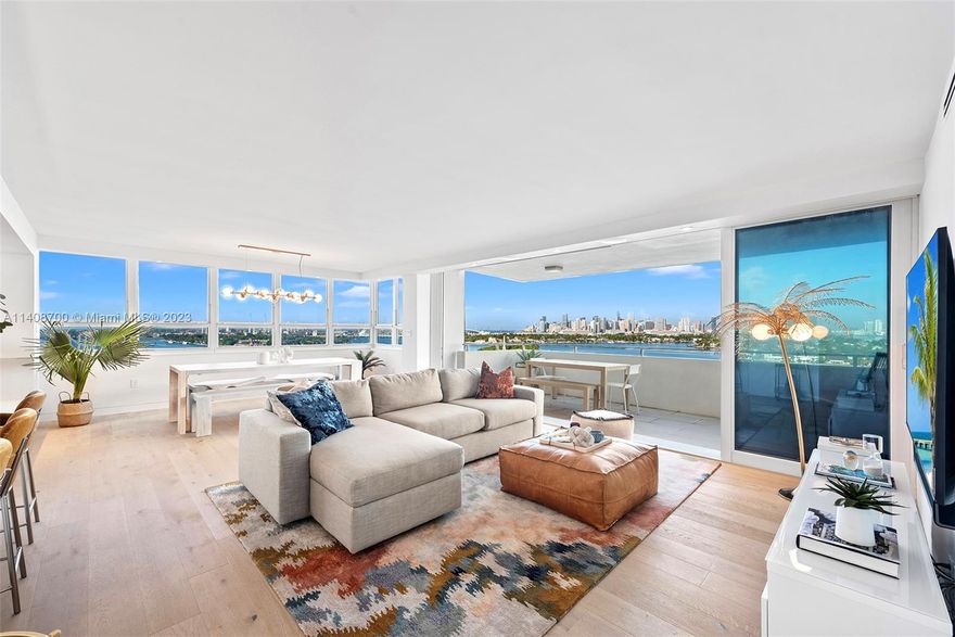 Introducing Costa Brava corner unit #1601 with unobstructed views of the Miami skyline and  Biscayne Bay. This bespoke residence features stacker sliding doors to a stunning balcony, 2 bedrooms plus den, 2 ensuite bathrooms and a custom half bath. Luxury finishes abound: Washer/Dryer, Impact windows,  Smart design lighting, cabinetry and closets throughout! All of this in Miami Beach's most enjoyable neighborhood of Belle Isle & Sunset Harbour!