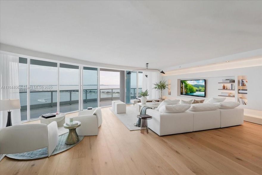 Exquisitely renovated and located on the 23rd floor, this 3-bedroom, 3.5-bathroom +Den residence in Bristol Tower offers breathtaking Biscayne Bay and city views. Part of the highly sought-after Line 1, this unit is rarely available above the 20th floor.

Featuring top-tier finishes, an open floor plan, and floor-to-ceiling windows, this home is bathed in natural light. The gourmet kitchen boasts premium appliances and custom cabinetry, while the primary suite offers a spa-like bathroom and custom walk-in closet. Motorized curtains, a private elevator, and a state-of-the-art Control4 system for lighting and audio automation.

Bristol Tower provides five-star amenities, including 24-hour concierge, valet, pool, gym, tennis court, and café. A rare find—move-in ready for luxury living!