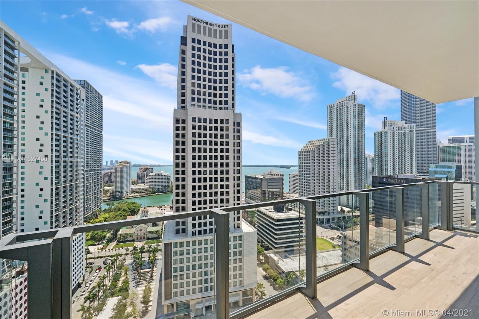 Amazing unit offered for lease. Available June 30th. Brickell City Centre is here and you get the chance to enjoy this beautiful residence with 2 bedrooms and 2.5 baths! Spacious floor plan with beautiful slate floors, finished closets and electric blackouts in the bedrooms. Amazing views! State of the art appliances with beautiful finishes! Enjoy unique amenities like gardens, BBQ grills, outdoor and indoor fitness children's play area and more! Residence includes one assigned parking, water, internet, cable and more!