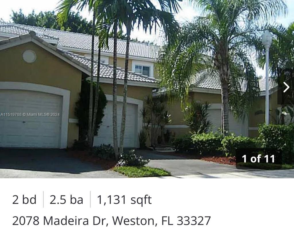 2078 Madeira Dr, Weston, Broward County, Florida - 2 Bedrooms  
3 Bathrooms - 