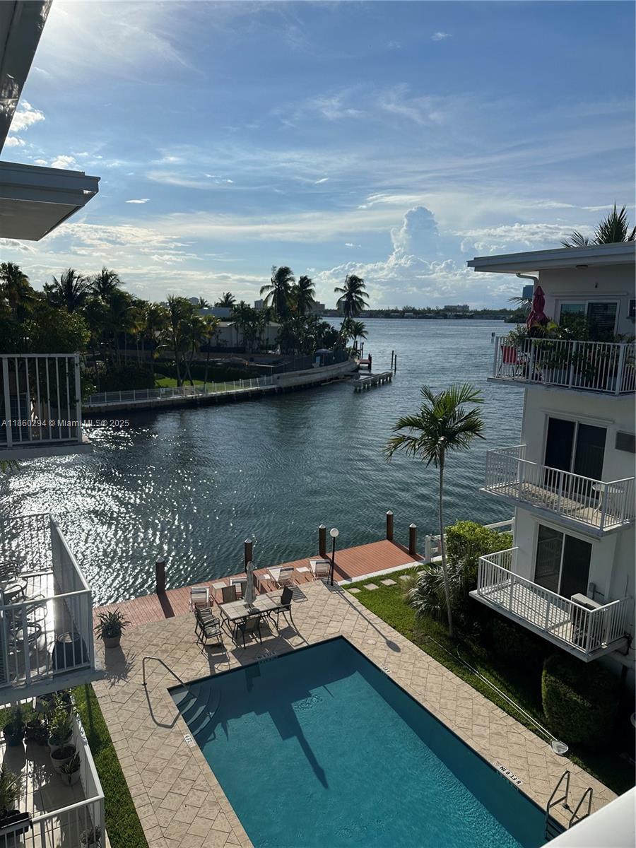 Beautiful intra-coastal water view with stunning sunsets on the highest floor. Rare opportunity. Walking distance to the beach and Bal Harbor Shops. Around the corner from a sandbar. Close enough to the restaurants and bars but still private and quiet. Washer and Dryer in the Unit.