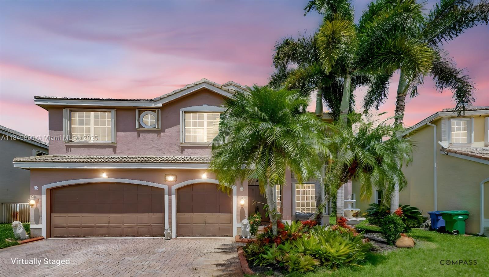 Exclusive 6 BEDROOM Pool Home with 3 Car Garage located in Silver Shores gated community! Formal living room with majestic 21 ft high ceilings displaying an elegant split staircase upon entry. The gourmet kitchen showcases granite & an oversized center island, breakfast nook with bay windows and abundant cabinet space. A convenient downstairs bedroom and full bath offers ideal accommodation for guests or in-laws. Step outside into your own private tropical oasis complete with a sparkling pool, patio area, and lush landscaping. Enjoy resort-style amenities including a clubhouse, fitness center, pool, tennis & basketball courts and playgrounds. Conveniently located near top-rated schools & shops/restaurants. Access to 2 major airports (MIA & FLL). LOW HOA!