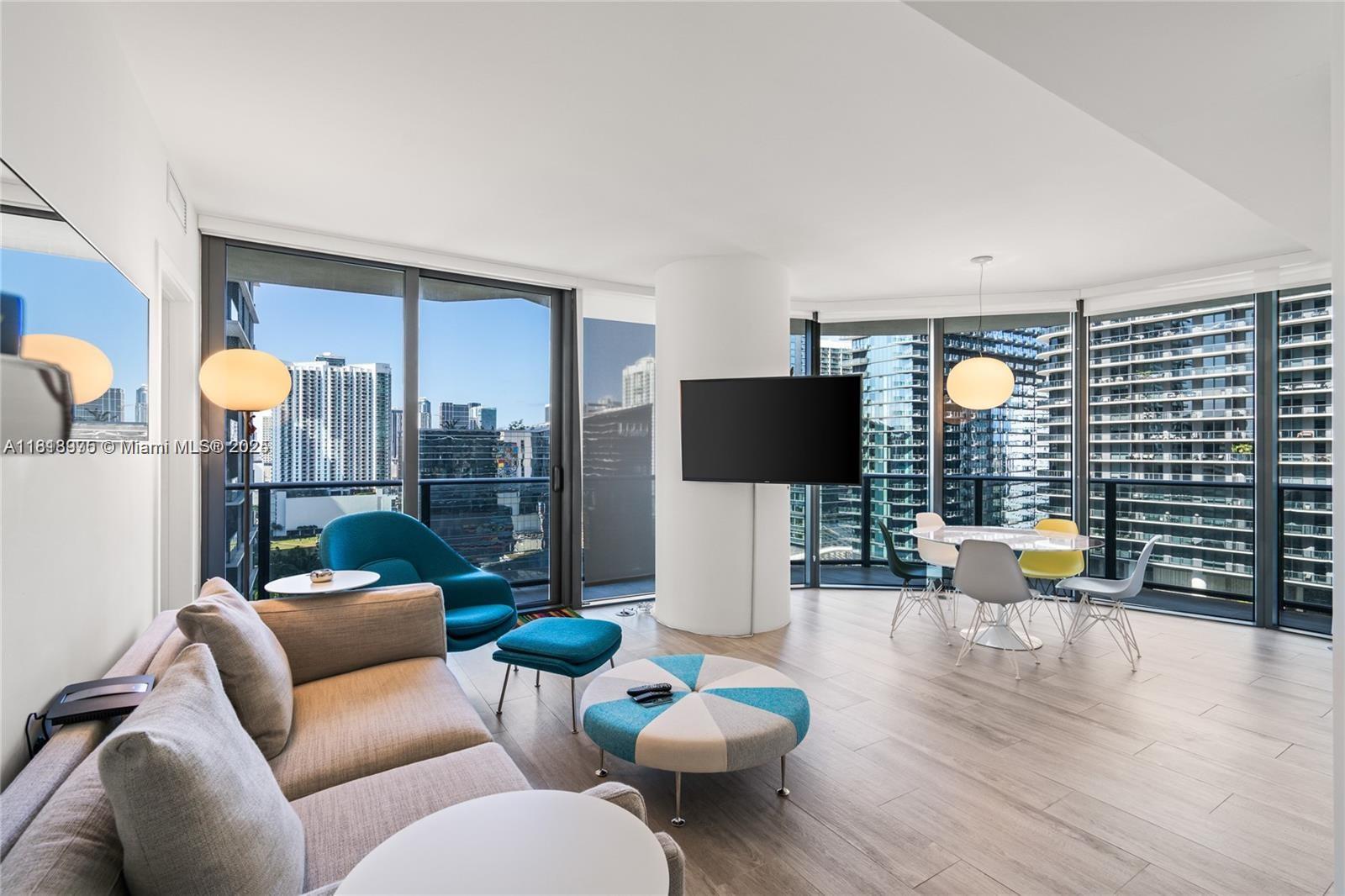 Spacious 2BD/2BA rental in one of the building’s largest layouts! Features high-end appliances, European cabinetry, stone countertops, and custom closets. Enjoy top-tier amenities: 9th-floor pool, rooftop pools in each tower, party rooms, kids' play area, theater, conference room, and a full gym with spa. SoulCycle and Equinox Gym & Spa are located in the building. Prime location across from Brickell City Centre and steps from Mary Brickell Village. Easy to show. Short-term rental available.
