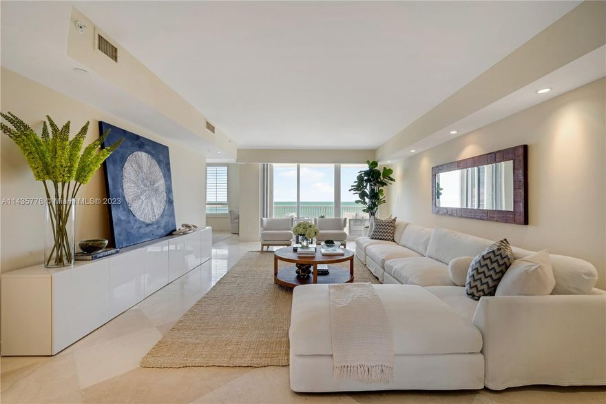 Key Biscayne Beach Front Dream! This rarely available breathtaking 18th-floor Ocean Club Tower Two Condo has spectacular direct ocean and bay views from the lighthouse to the city in every direction from every room! Enter from your private elevator to this spacious living space with a formal living room, dining, den, eat-in kitchen, 3 private en-suite bedrooms (including a primary suite with 2 bathrooms & closets); a powder room, and an oversized laundry room with its own full bathroom. The resort-lifestyle clubhouse has it all with a bar, restaurant, spa/salon, gym, study, multiple pools, tennis courts, basketball, volleyball, youth center, private beach, and more. An outstanding residence and a lifestyle that most can only dream of. Who is ready to call this slice of paradise home?