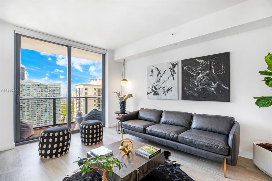 Turnkey Luxury in the Heart of Brickell! Experience elevated city living in this impeccably furnished 1BD + DEN / 2BA residence at Brickell Heights. Designed for both comfort and flexibility, the spacious layout lives like a two-bedroom, featuring a beautifully customized his-and-hers walk-in closet. The home includes Nest climate control, designer furnishings, and an open kitchen with premium appliances, sleek cabinetry, and elegant finishes. Floor-to-ceiling windows fill the space with natural light and showcase captivating city views. Residents enjoy access to world-class amenities—rooftop pool, Equinox gym, spa, theater, kids’ room, and 24-hour concierge—all just steps from Brickell City Centre.