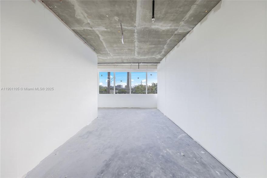 Class A, 753 SF, office suite located within the newly completed Hallandale City Center. With the benefit of medical use allowed, this office offers an exceptional opportunity for an entrepreneur seeking a modern, high-quality workspace in one of South Florida's most dynamic growth corridors. Featuring 9-foot ceilings and large impact glass windows, the office is bright and inviting. Conveniently located on the highly transmitted N. Dixie Hwy corridor, this location provides easy access to major highways, including I-95, Hallandale Beach Blvd, US-1, and Pembroke Rd surrounded by new residential and commercial projects. The building features a covered garage with ample parking. While the office is delivered in "as is" shell condition, a turn-key vanilla box buildout can be negotiated.