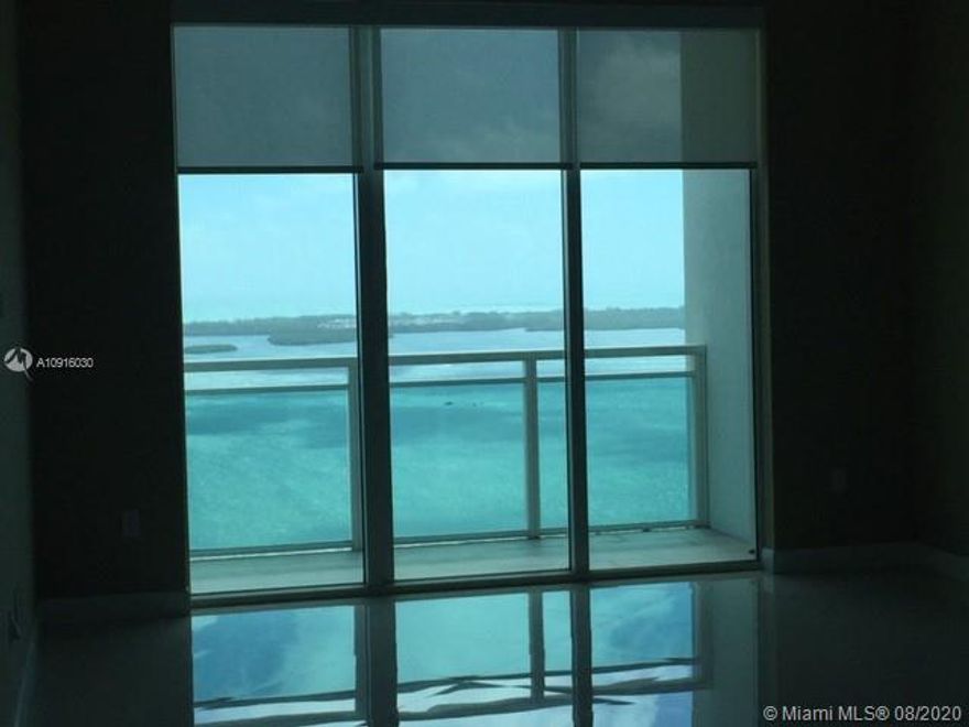 Live in one of the 41st floor penthouse units enjoying spectacular wide-open direct bay views, penthouse upgrades such as high ceilings and top of the line kitchen.  Unit has porcelain tile throughout, tiled balcony, roll down window blinds including black-outs in the bedroom which is spacious with a large walk in closet and beautiful direct bay views.  A plus is that the assigned parking space is on the 1st floor of parking garage so no getting dizzy going around and around.  At the Plaza you are living in one of the most desirable buildings in Brickell, with too many fabulous amenities to list.  Live the dynamic lifestyle.