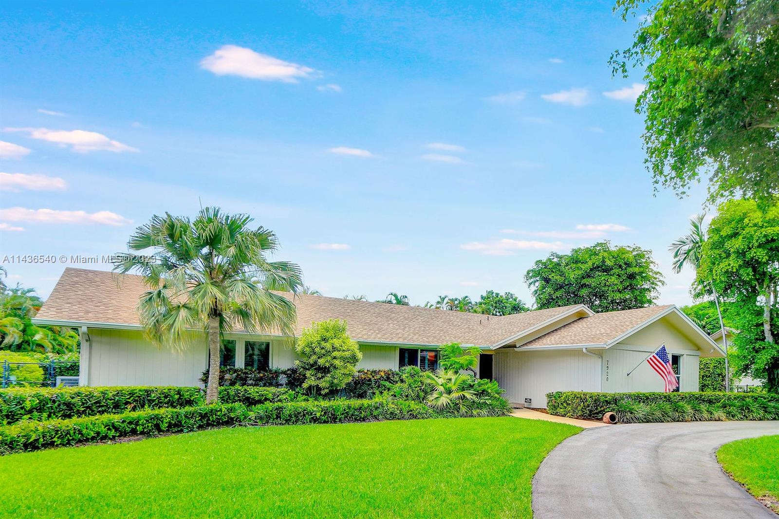 Palmetto Bay beauty features a new roof and meticulous landscaping, perfectly located on a no-through quiet street. Choosy buyers will be impressed by this immaculate 4 bedroom, 2 ½ bath spacious home with impact windows and doors, plantation shutters, and a family pleasing layout. The foyer entry introduces a living room and formal dining room. Bright eat-in kitchen features gas cooking appliances accented by a brick wall, while the family room has a cozy feel with its painted wide slat walls, vaulted wood beamed ceiling, and convenient wet bar for entertaining. Large laundry room offers plenty of extra storage and a wet sink. There’s plenty of covered outdoor living to enjoy with sparkling pool and private green space. Look no further, this is the one!