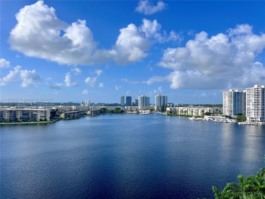 Enjoy panoramic water views from every window and a wraparound balcony with a stunning direct southern view of the Little Maule Lake. This impressive and remodeled apartment features two bedrooms plus den and two full bathrooms in a very spacious floorplan that receives plenty of natural light. Upgraded kitchen with modern cabinets and granite countertops & backsplash, porcelain floor tiles, hurricane shutters and custom blinds, additional overhead lighting. Admirals Port is located in Aventura next to prime restaurants and shops and minutes from the Aventura Mall and houses of worship. Amenities include pools, tennis, gym, library, 24 hrs. security and more. Available in January 2026.