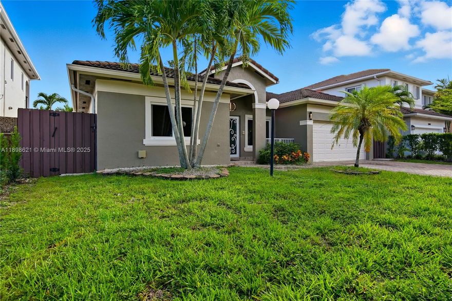 Welcome to Venezia Lakes! This fully remodeled 3-bed, 2-bath single-story home blends modern elegance with lakeside serenity. Featuring an open-concept layout, brand-new kitchen with quartz countertops, all brand-new energy saver stainless-steel appliances, updated bathrooms, and stylish porcelain flooring throughout. Brand new hurricanes impact doors and windows. Enjoy sunsets from your spacious backyard with room for a pool and direct lake access — perfect for adding a private dock for your jet skis or boat. Located in a gated community offering resort-style amenities including clubhouse, gym, tennis courts, and 24-hour security. Conveniently close to top schools, shopping, and major highways. Move-in ready and picture-perfect!