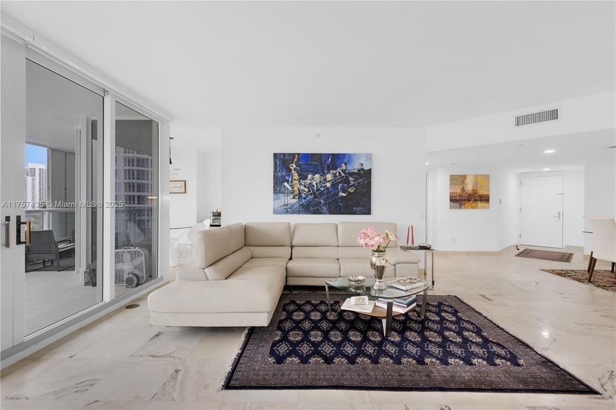 BEAUTIFUL 3 BEDROOM 2 BATH ( OR 2 + DEN) CORNER UNIT IN ONE OF THE BEST BUILDINGS IN AVENTURA. APARTMENT FEATURES MARBLE FLOORS ALL THROUGHOUT , GRANITE COUNTERTOP, LAUNDRY ROOM, 2 BALCONIES, EAST EXPOSURE, CLOSE TO WATERWAYS MARINA, PARK, TARGET, WHOLE FOODS, AND ELIGIBILITY FOR CHARTER SCHOOL OF AVENTURA. AMENITIES INCLUDE 3 POOLS, 4 TENNIS COURTS, BBQ AREAS, ACCES TO WATERWAYS MARINA. MOVE IN READY!!