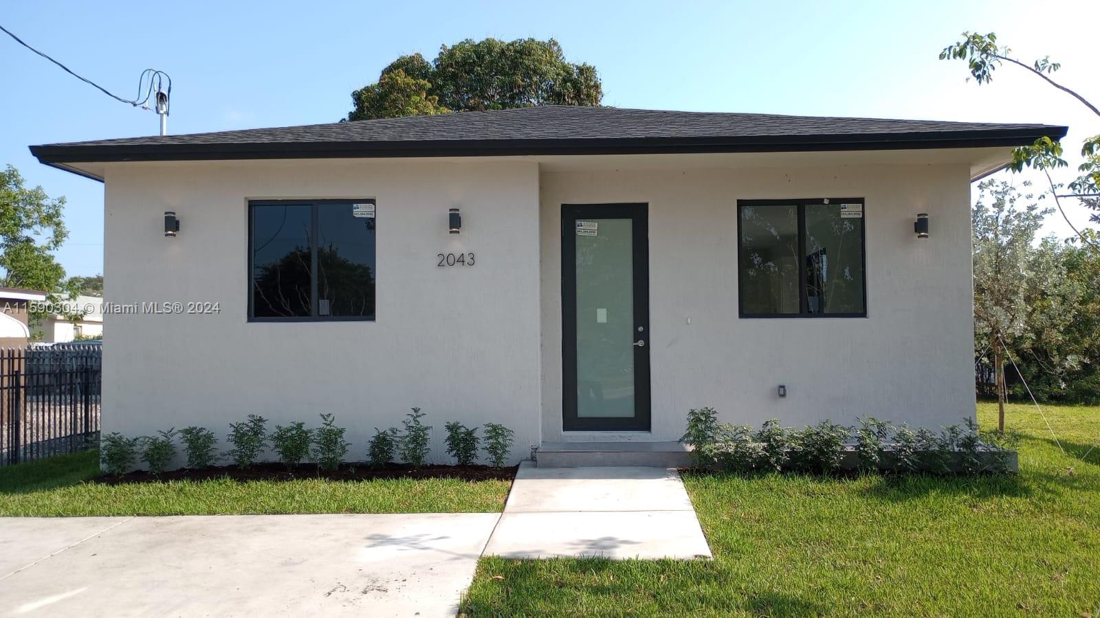 Beautiful new construction home, 4 beds/ 3 Baths, 2 Master Bedrooms, porcelain tile floors, impact windows, white cabinets and quartz countertops in baths and kitchen, beautiful backyard with additional access from living room.