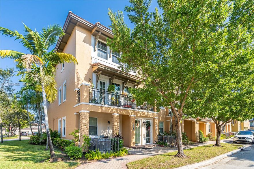 Discover this stunning and well-maintained 3-bedroom, 3.5-bathroom corner townhouse in the desirable gated community of Cobblestone, Pembroke Pines. Featuring 1,782 sq. ft. of modern living space, this home boasts a bright open kitchen with top-of-the-line appliances, spacious walk-in closets, open balcony, and elegant tile floors throughout. Built in 2013, the residence offers peace of mind with CBS construction, central A/C, and security. Enjoy resort-style amenities including pool, clubhouse, gym, playgrounds, and 24/7 guard at site. Perfectly located minutes from I-75, shopping, dining, and Pembroke Gardens, this home combines luxury, convenience, and comfort in one of Broward’s most sought-after communities. HOA Includes Cable, insurance, Landscaping, all amenities.