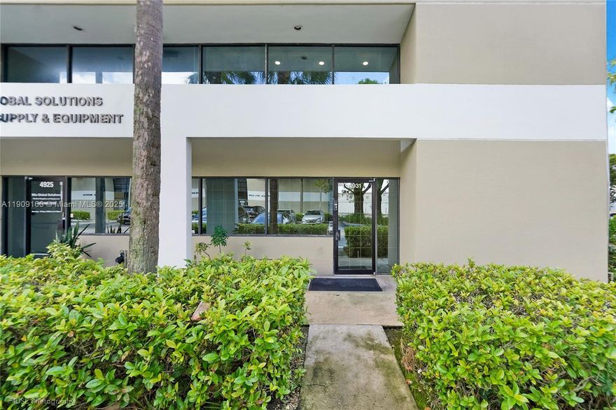 Completely updated, 3400sf fully air-conditioned office space with warehouse combination. Located in the Palmetto/Bird Road area, this flex-space is ideal for a Design Studio, Engineering/Architectural Firm or Professional office environment that can accommodate a large number of associates. The ground floor offers a reception area, 2 private offices, 2 bathrooms and a kitchen area. The 1100sf warehouse in the rear has its own private office space that allows supervision of the floor operations and 2 bathrooms. The garage doors allow for easy ingress and egress of equipment or stock. The second floor has 4 separate office spaces, a full kitchen and a 950sf conference room ideal for conferences or trainings! $24/sf Gross Modified Lease