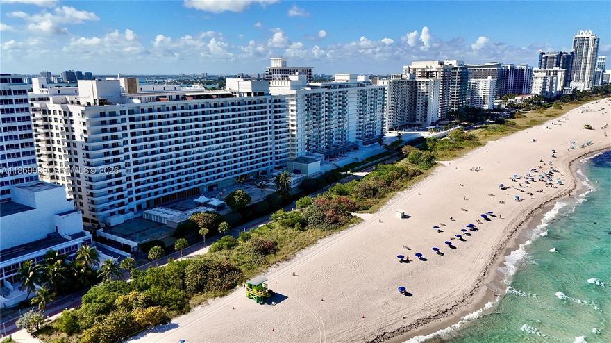 PRICED TO SELL – BEST VALUE ON MILLIONAIRE’S ROW. Own a residence in the iconic Oceanside Plaza, the Morris Lapidus–designed oceanfront landmark that helped define Miami Beach’s glamorous MiMo era. Unit 9S offers 912 SF with a half wraparound balcony capturing beautiful ocean and city views. Currently tenant-occupied through May 2026, providing immediate rental income while you plan a custom renovation to match the building’s spectacular modernization underway for its 50-year recertification. Located steps from the beach and directly across from Chabad of Miami Beach. Full-service building with beach access, valet, fitness center, restaurant, and 24/7 security. Rare chance to buy into a historic oceanfront building at exceptional value before renovations are complete.