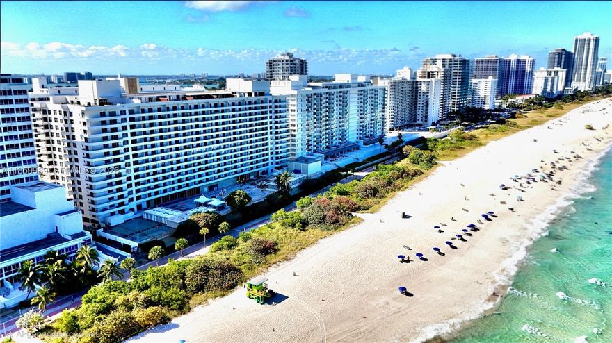 Rare opportunity to secure oceanfront Miami Beach real estate before a major building transformation is complete.  Located in iconic Oceanside Plaza, a Morris Lapidus-designed landmark on Millionaire’s Row, Unit 9S offers 912 SF, 1 bedroom, 1 bath, and a half wraparound balcony with sweeping ocean and city views.  Currently tenant-occupied through May 2026, providing immediate income while you design your future vision.  Oceanside Plaza is undergoing significant recertification and modernization, creating a unique window to purchase at today’s pricing ahead of anticipated value shifts. Full-service building with direct beach access, valet, fitness center, restaurant, and 24/7 security.  Prime location directly across from Chabad of Miami Beach.  Ideal for investors or end users seeking to position themselves in a legendary oceanfront building during its transformation and benefit from long-term appreciation.  Opportunities like this are defined by timing—secure it now before completion resets values.