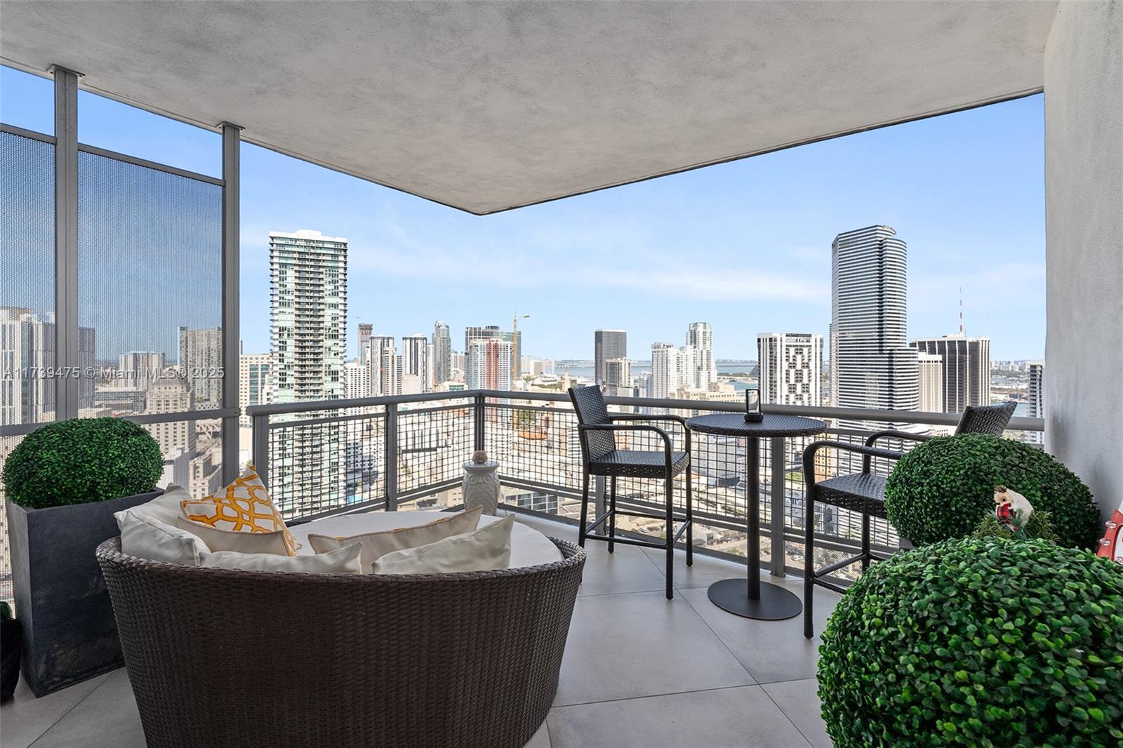 Every inch of this luxury residence has been meticulously remodeled, ensuring no detail is overlooked. This spacious 2-BED, 2-BATH + DEN unit offers flexible living, ideal for a home office, guest room, or extra storage. Floor-to-ceiling windows and balcony showcase breathtaking panoramic views, while the oversized balcony provides a peaceful city retreat. Enjoy world-class amenities, including a resort-style pool, state-of-the-art fitness center, sauna, and indoor racquetball court. With covered parking, valet, 24-hour concierge, and security, convenience meets sophistication. In the heart of Brickell, located within walking distance to Metrorail, Brickell City Center and restaurants. Pet welcome with no fee. Includes 1 deeded parking spot, with valet or rental options available.