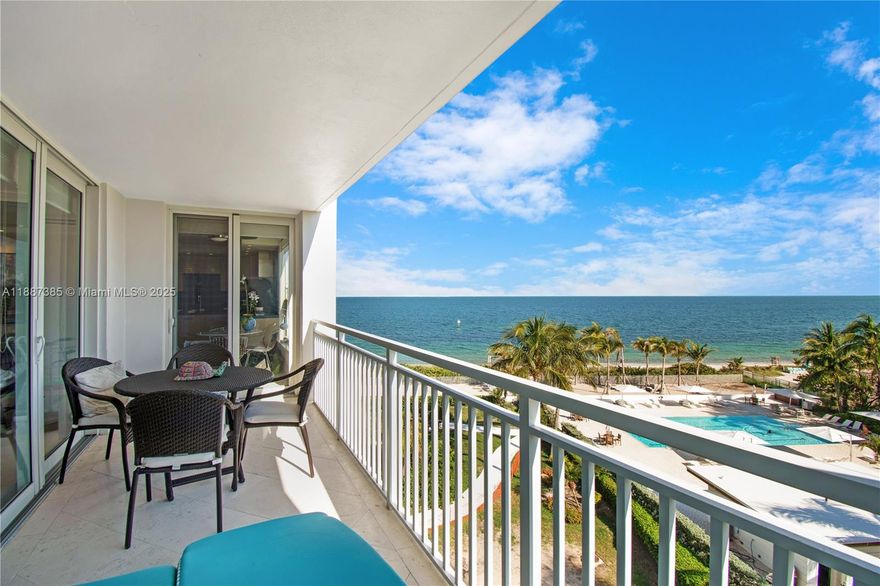 1 Year Lease only with option to extend. Wake up every day feeling like you’re at a resort! Available January 15, 2026. This oceanfront residence offers endless ocean vistas and sunny beach days. Located on the quiet ocean side of the Key, it comes beautifully furnished featuring a modern kitchen with top of the line appliances, a clean contemporary style, limestone floors, built-in closets, and a spacious terrace for relaxing or entertaining. The Sands of Key Biscayne is a boutique building with a recently renovated pool, sand soccer field, BBQ area, and more. The tenant is required to place a $3,000 security deposit with the building.