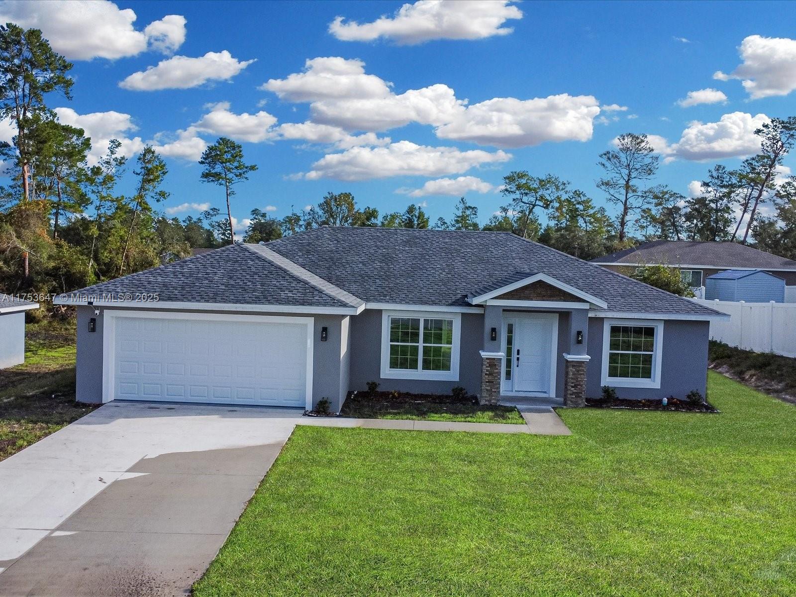 A brand-new home with several upgrades and located in the amazing area of Ocala, near all of Florida’s major attractions! This home is perfect for anyone, from first-time homeowners to someone relocating, to even investing! With a big open floor plan and soaring high ceilings that have stylish fans which will leave the house feeling cool, take in just how marvelous this house is. With the dining room, family room, and kitchen being so close to each other enjoy the vast and easily accessible space available in the home. The kitchen is a true delight, perfectly matching the rest of the home while also containing necessary and plentiful upgrades. With three bedrooms and two bathrooms there is enough space for you to enjoy the serenity of the home with your family!