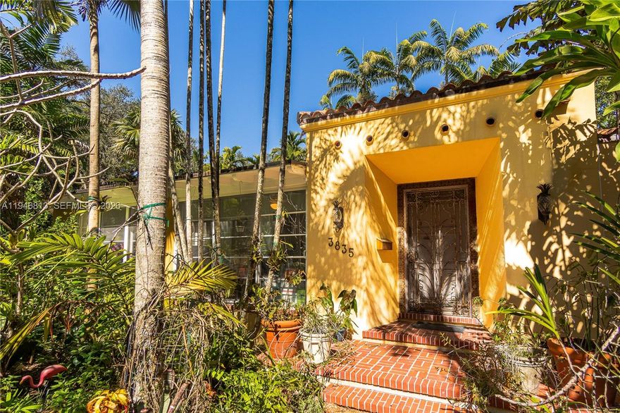 LOCATION!  Welcome Home to your Private Tropical Oasis....UTOPIA!  3/2+  Nestled  on a serene Cul De Sac!    Excellent OPPORTUNITY IN A PREMIERE SOUTH GROVE Neighborhood.  Renovate or Rebuild 1935 Architecture  on an Expansive Lush 11,000+SQ FT LOT featuring Botanical Gardens of Rare Palms and rare Tropical foliage  IMPACT Windows Overlook Zen Garden Views from All Rooms.  Foyer Entry, Fireplace, French Doors, Walk-In Closets, Large Rooms through out, Wireless Alarm System,   Automatic Garage Door Opener, Circuit Breakers, Gas oven/Range, 2 Refrigerators, Dishwasher, Blinds /shades, Washer Dryer
Public Roads, Street Lights. LEASE  OK!