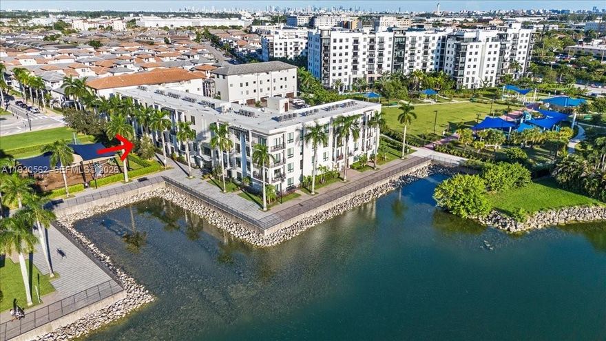 Gorgeous first floor 2 bedroom 2 bath apartment in the most desirable area of Doral; with two separate entrance, including a Next Gen private entry Suite/Studio with own bathroom and kitchenette, with 2 ring cameras and smart locks on the doors; balcony with playground and corner lake views. Quartz kitchen countertops, all ceramic tile floors, stainless steel appliances, open concept living area, impact windows, smart home system. Washer & Dryer inside the unit. Close to A+ schools, restaurants, supermarkets, retails and more. Property located on the 1st floor. Community offers resort style pool, clubhouse, fitness center, playgrounds, pools, a business center, indoor basketball courts, mini golf, dog park and more. It comes with two assigned parking spaces.