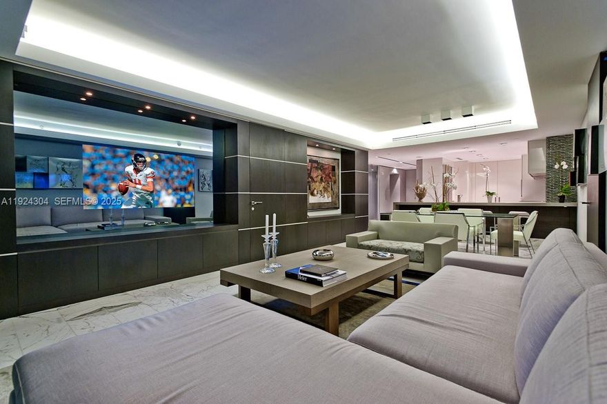 Stunning 2-bedroom + den / 3-bath residence fully renovated by RADYCA with top-of-the-line materials and custom details throughout. Enjoy breathtaking direct ocean views from every room. The open layout features marble floors, electric shades, designer lighting, and a sleek built-in with a hidden TV.
The glass-enclosed den works perfectly as a third bedroom, office, or TV room and includes a modern Murphy bed. All three bathrooms were completely updated with luxury finishes.
Elegant, functional, and truly move-in ready, a high-end renovation with exceptional attention to detail.
Easy to Show