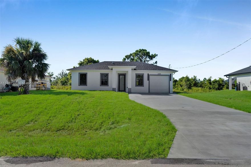 Move-in ready new construction single-family home featuring 3 bedrooms and 3 modern bathrooms in the growing community of Lehigh Acres! This home combines contemporary design with comfort, offering open living spaces and quality finishes throughout. Perfect for families or anyone looking for a fresh start in a thriving location. Don't miss this opportunity to own brand-new construction in a rapidly developing area!