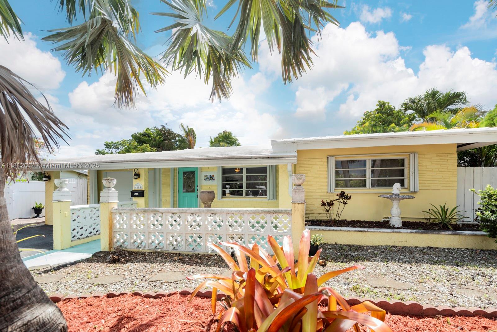 Charming 3-bedroom, 2-bathroom single-family home in North Andrews Gardens, Oakland Park. Ideally located just minutes from Wilton Manors, Fort Lauderdale Beach, and I-95, this home offers the perfect blend of comfort, community, and convenience. Situated on a quiet, non-through street with minimal traffic, the property features a spacious Florida room and a separate side entrance to one of the bedrooms—ideal for multigenerational living or potential rental income. Enjoy the inviting covered front porch and the large covered back patio, perfect for entertaining family and friends. The home has been freshly painted, providing a clean canvas for its next owner. No HOA and Airbnb-friendly neighborhood make this an excellent opportunity for both end-users and investors.