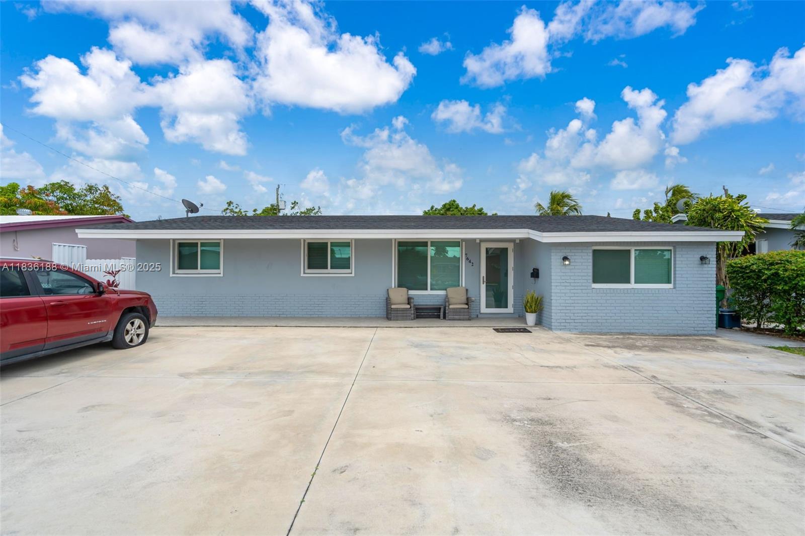 Remodeled property in the heart of Miramar! This beautiful home features a brand-new modern kitchen, elegant white flooring, and impact windows for added safety and energy efficiency. It also includes an extra room with a private entrance—perfect for income potential or guest use. The outdoor area is ideal for entertaining, with a sparkling pool, paved patio, and stylish metal fencing offering both privacy and charm. A great opportunity for living or investment!
