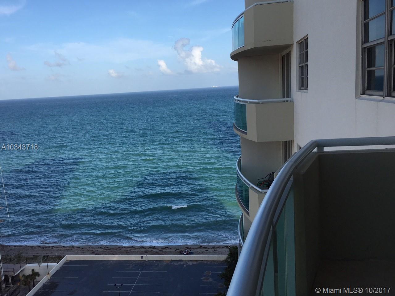 Hollywood Beach Luxury Oceanfront Building! Ocean and Intracoastal Views from this fully remodeled 1 bedroom/ 1 bath unit... Updated bathroom & kitchen, Granite Counters, New S/S appliances, New porcelain Tile throughout, Freshly Painted... The Residences amenities feature 24 hour Security, Concierge, Valet, Fitness Center, Heated Pool, Spa, Massage/Steam/Sauna Rooms, Tiki Bar, Cabana, Outdoor Jacuzzi, Social Room, Business Center, Convenient store & more. A/C, Cable & H20 included in rent. Small Pet ok.