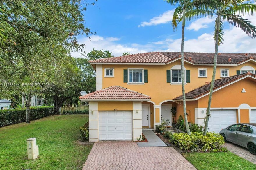 Super end-unit 3 bedroom, 2.5 bath town home in the superb gated Margate Monte Carlo community. Walk to community pool, tot lot, shopping, dining and places of worship. Covered patio overlooking big HOA-maintained yard in quiet semi-private corner of the community. Remodeled kitchen with newer stainless steel appliances. Freshly painted interior. One car garage, four car driveway, guest parking. More professional photos next week. Low HOA fee includes landscaping and safe, secure gated community with roving security patrols.