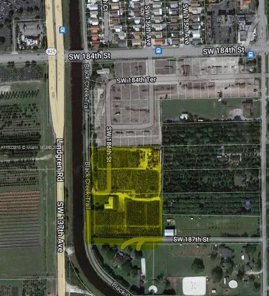5.5 ACRES Currently utilized as agriculture lease land. Formerly C&N Nursery, Caple Farms. 2 Folios. 111k & 131k sq ft.  4/2 single story home 3150sq foot home on South lot. 5001 IMPR AGRICULTURE: RESIDENTIAL - SINGLE FAMILY - North Lot 6981 CONTAINER NURSERY ABOVE-GROUND : VACANT LAND