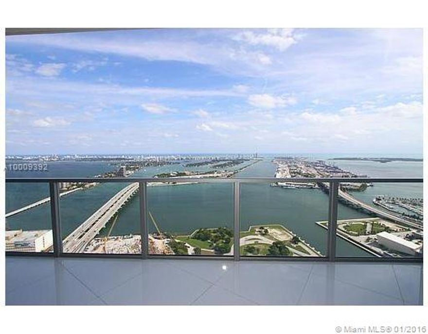 Sweeping ocean and bay views.Private elevators,2 bedrooms and 2 and 1/2 bathrooms,1557 s/f unit. Upgraded with glass floors throughout, blinds and custom closets.Viking appliances.Deep 222 s/f private balcony.Elegant lifestyle in deluxe Marquis Tower with top-notch amenities: concierge, valet, security, fitness center ,pools ,spa, bar and restaurant.Prime location in Downtown  overlooking the Perez Art Museum, and steps away from American Airlines Arena, Adrianne Arsht Center for the best of Miami living.