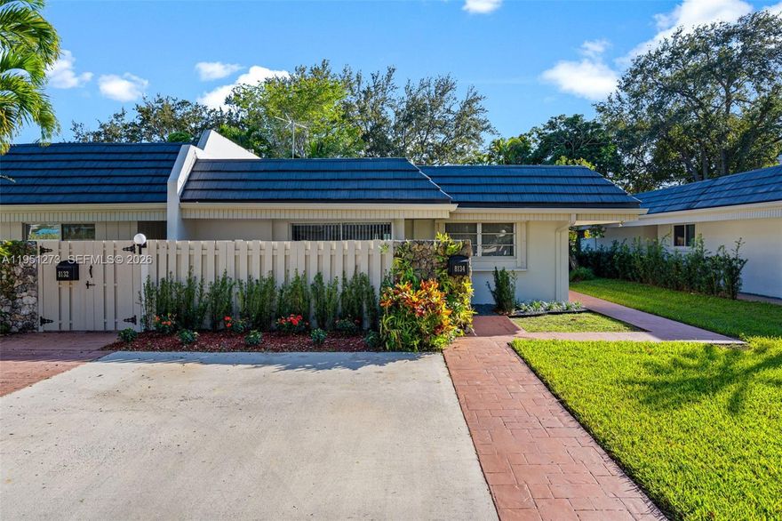 Rare opportunity to live on the canal in the most desirable community in Kings Creek Village! Updated 3-bedroom, 2-bath, 1-story corner townhome offers 1,525 of living space on a 5,200 sq ft lot. This is 1 of only 8 waterfront, corner townhomes. This move-in-ready home offers an open & spacious living area that seamlessly leads to the outdoor patio by the canal, foyer entry, generous closets throughout, 2 assigned parking spaces. New AC (2023), roof (2018) that was resealed in (2025), and water heater (2016), SS appliances. Community amenities include 2 pools, tennis/pickleball courts, basketball court, racquetball courts, children's play area, clubhouse, 24/7 roving security, lushly landscaped greenbelts & walking paths. This home is conveniently situated near expressway, metro rail, Dadeland Mall and Baptist Hospital. A great place to live!