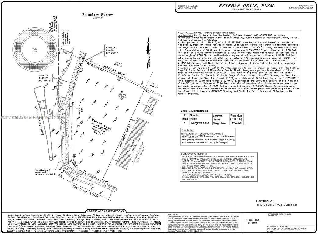 ¤MAP OF PERRINE - Land
