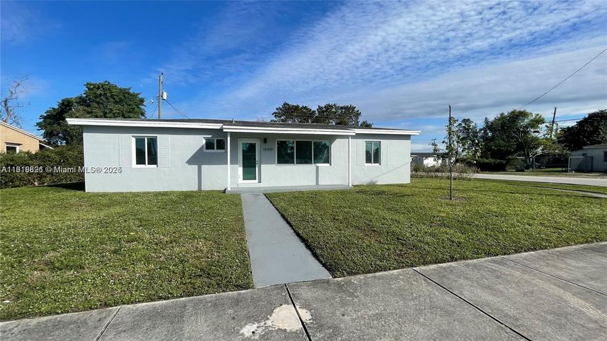 Fully renovated 4-bedroom, 2-bath single-family home on a desirable corner lot in Miami Gardens. This move-in ready residence features sleek ceramic floors, impact windows, and brand-new appliances. Enjoy a spacious backyard with a new privacy fence all around—ideal for entertaining, pets, or outdoor living. A perfect blend of comfort, style, and convenience