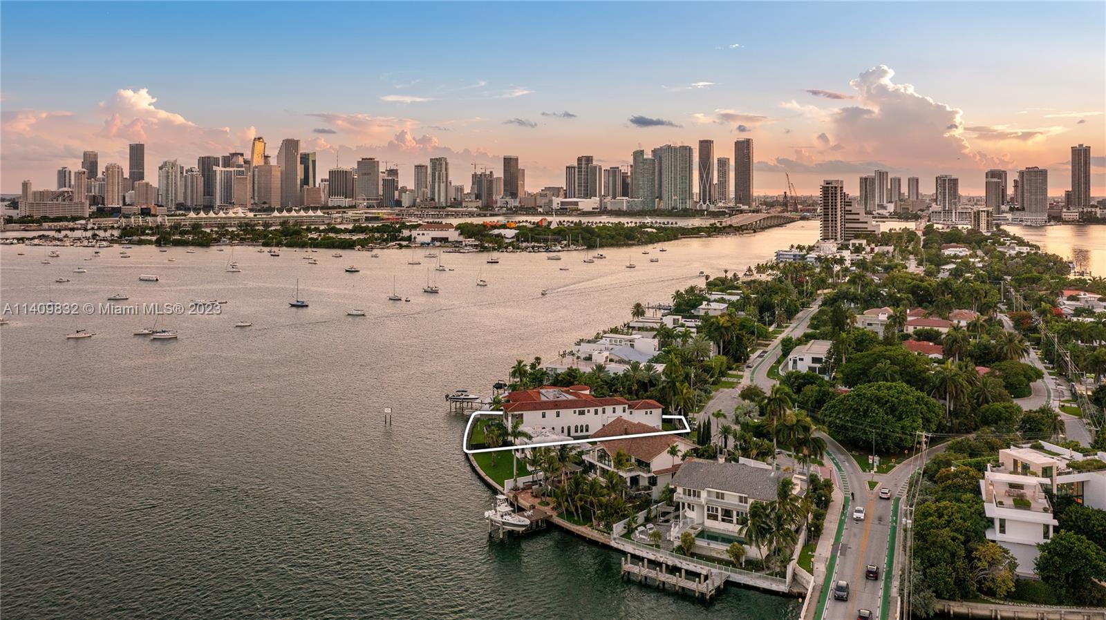 The best-priced waterfront property on Venetian Islands, Miami, offering 104-FT of waterfrontage and ideal southern exposure! Enjoy unique, dramatic sunset views over the Downtown Miami skyline to the west and serene sunrises and South Beach skyline to the east! Situated on a cul-de-sac on San Marco Island (City of Miami), developers can build approx. 9,300-SF new modern mansion on this 13,382-SF lot. Acquire the lowest priced pie-shaped lot for development on sought-after Venetian Islands, minutes to the best of South Beach and Miami - including Design District, Brickell, and all museums, cultural centers, and parks in Downtown.