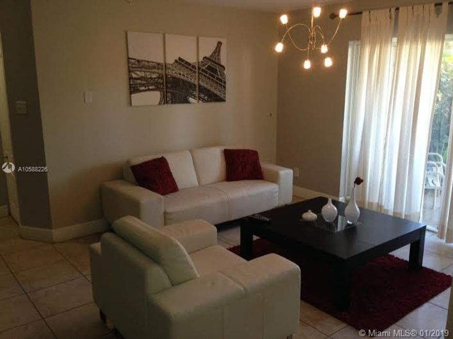 BEAUTIFUL CONDO  2/1  IN VERY GOOD CONDITIONS, FIRST FLOOR MAKES IT VERY CONVENIENT, PERFECT LOCATION,WASHER AND DRYER INSIDE UNIT,GREAT COMMUNITY POOL AND CLUBHOUSE REQUIRED 3 MONTHS IN ADVANCE ,SUBMIT OFFERS WITH COPY OF ID, APPLICATION OF RESIDENCY ,AND PROOF OF INCOME 
TENANT MOVING OUT ON JANUARY 30 ,