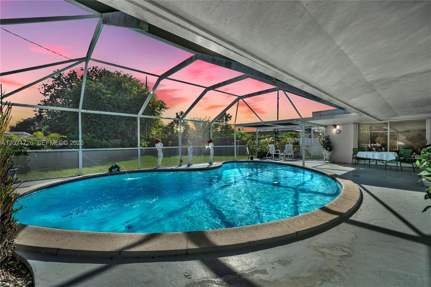 Spacious 4-bedroom, 2-bath single-story home ideally located just minutes from the Florida Turnpike, offering quick access throughout Miami-Dade. NO HOA. Close to shopping, dining, and public transportation, making everyday living convenient and connected. This home features a pool and a functional one-story floor plan designed for entertaining and memorable family gatherings. Enjoy your morning coffee by the pool or unwind after work with a glass of wine, embracing the indoor-outdoor lifestyle South Florida is known for. The property sits on a unique lot shaped like a house, adding character and distinction. While the home needs renovations and updates, it offers tremendous potential for buyers looking to personalize, renovate, or invest. A rare opportunity to create your ideal home in a prime, well-connected location.