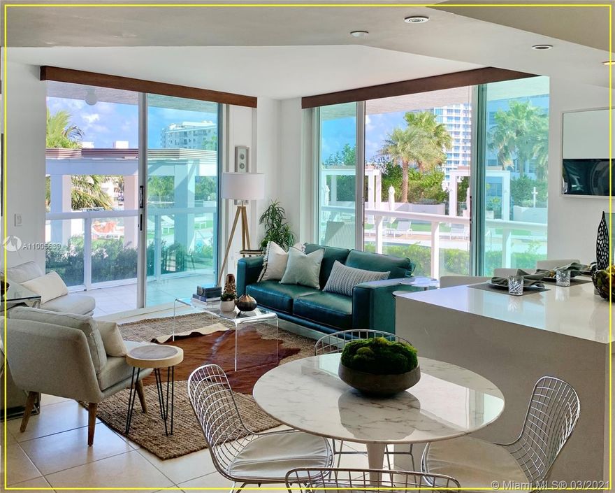 NEWEST CONDO on Belle Isle-LIVE like a VENETIAN surrounded by multi million dollar homes-modern 1 bed corner with wrap around balcony-faces south and east overlooking pool-slight peek~a~boo bay view-beautiful COOKS gourmet KITCHEN-flush mount wood panel cabinetry throughout-granite-tile floors-modern full size laundry inside unit-assigned covered garage PARKING that includes valet service if desired-24/7 front desk concierge and security-tennis-pool and cabanas with towel service-new pool kitchen and new gas BBQ grills-new gym-price INCLUDES INTERNET-1 block from sunset harbour-fresh market-trader joes-publix-quality restaurants-city park immediately in front of building-PETS welcome. unbranded YOUTUBE video tour will be available in 5 days. EASY to show. thank you.