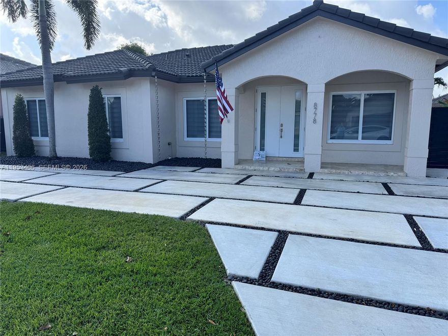 Welcome to your beautiful Miami Lakes Rental, located in the heart of Miami Lakes and fully remodeled. This home features 4 bedrooms, 2 bathrooms, beautifully remodeled kitchen, a spacious backyard with a pool for entertaining. The home has zebra curtains throughout, furnished with impact doors and windows as well as top of the line appliances. The driveway is also remodeled and easily fits more than 4 cars. The rental price includes the pool maintenance and landscaping. If tenant decides to take on pool and landscaping maintenance the rental price would be less, please call listing agent to discuss.