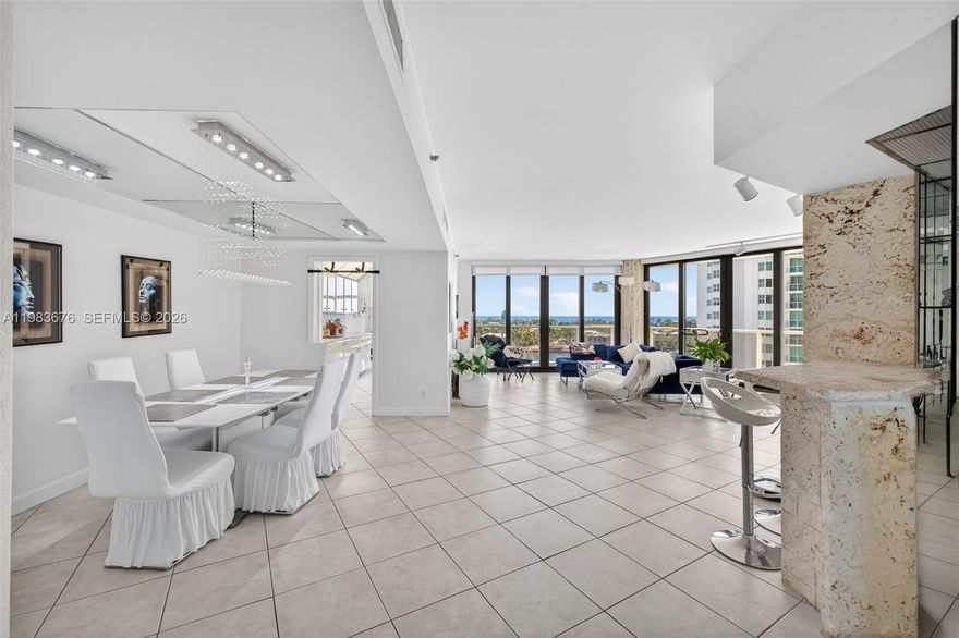 WOW! ENTER & IMMEDIATELY & THRU OUT SEE THE BEST VIEWS OF INTRACOASTAL & OCEAN OVER GOLDEN BEACH.  MOST POPULAR 3 BEDEROOM FLOOR PLAN, MARBLE FLOORS THROUT, CUSTOM CLOSETS, WINDOW TREATMENTS, NEW LARGE STATE OF THE ART KITCHEN WITH GRANITE COUNTER TOP, TOP OF THE LINE STAIN STEEL APPLIANCES, CLOSETS, WINDOW TREATMENTS. NEW IMPACT WINDOWS, NEW AC, NEW DISHWASHER. 
RESORT STYLE AMENITIES: ONE POOL W/HUGE DECK & BBQ AREA, GYM, MEDIA ROOM, LIBRARY, EVENT RM, ENTER CLUB HOUSE TO 2ND POOL ON THE INTERCOASTAL, NEW GYM, SPA, SAUNA, NAIL SPA, RACQUETBALL, TENNIS CTS, KID ROOM, TEEN RM, CARD RM, & PRIVATE HAMPTONS RESTAURANT BY THE WATER & ENJOY, YOUR $100/MONTH DINNING VOUCHER INCLUDED IN MAINTENANCE, ROOM SERVICE, FULL MOVIE THEATER, ALSO CAFE W/OUTDOOR SEATING AND MUCH MORE. ALL ASSESSMENTS PAID. TENANT OCCUPIED, LEASE ENDS OCT 31ST, 2026.